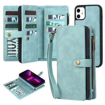 Zipper Wallet Magnetic Detachable Leather Phone Case, For iPhone 12 Pro Max, For iPhone 11, For iPhone 11 Pro, For iPhone 11 Pro Max, For iPhone X / XS, For iPhone XR, For iPhone XS Max, For iPhone 7 Plus / 8 Plus