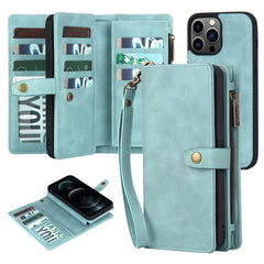 Zipper Wallet Magnetic Detachable Leather Phone Case, For iPhone 12 Pro Max, For iPhone 11, For iPhone 11 Pro, For iPhone 11 Pro Max, For iPhone X / XS, For iPhone XR, For iPhone XS Max, For iPhone 7 Plus / 8 Plus