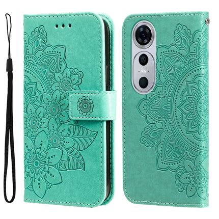Seven-petal Flowers Embossing Leather Phone Case, For Huawei Enjoy 70, For Huawei nova 11 SE, For Huawei nova 12 Pro, For Huawei Mate 60