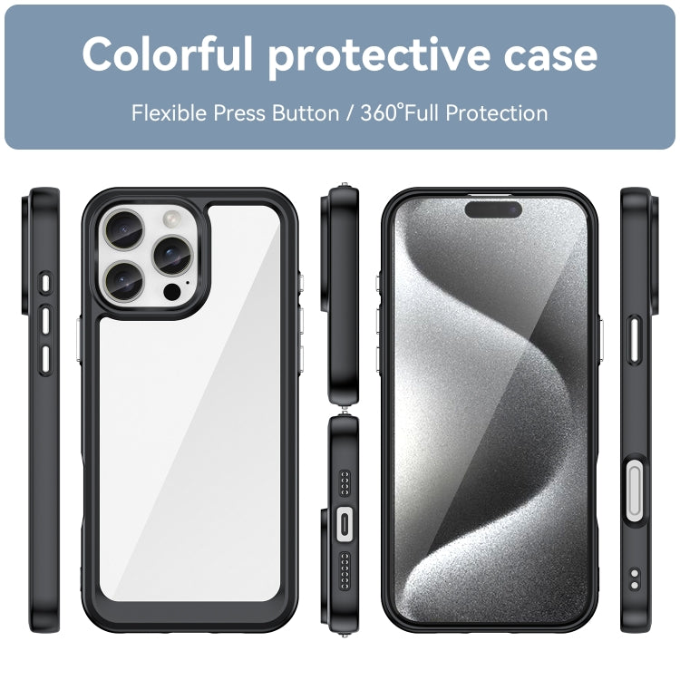 Colorful Series Acrylic + TPU Phone Case, For iPhone 16 Pro Max, For iPhone 16, For iPhone 15 Pro Max, For iPhone 15