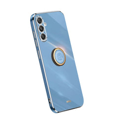 XINLI Straight Edge 6D Electroplate TPU Phone Case with Ring Holder