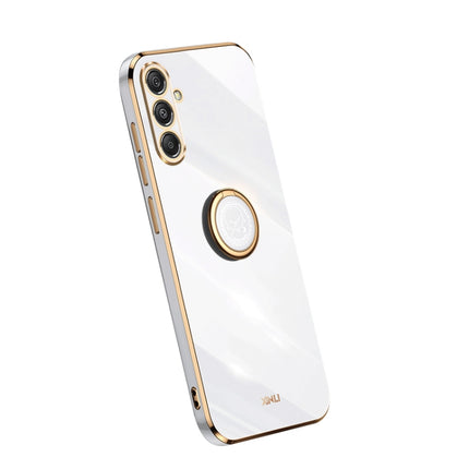 XINLI Straight Edge 6D Electroplate TPU Phone Case with Ring Holder, For Samsung Galaxy A25 5G, For Samsung Galaxy S23 FE 5G, For Samsung Galaxy M54 5G