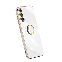 XINLI Straight Edge 6D Electroplate TPU Phone Case with Ring Holder