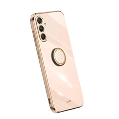 XINLI Straight Edge 6D Electroplate TPU Phone Case with Ring Holder
