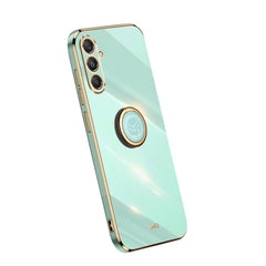 XINLI Straight Edge 6D Electroplate TPU Phone Case with Ring Holder