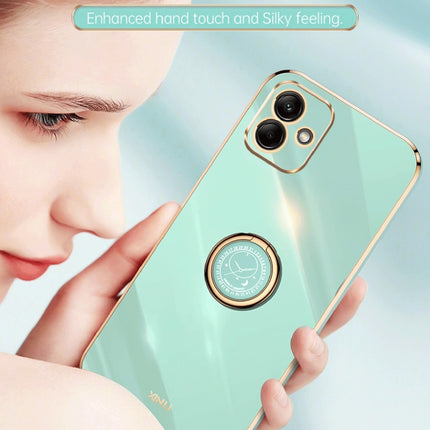 XINLI Straight Edge 6D Electroplate TPU Phone Case with Ring Holder