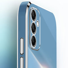 XINLI Straight Edge 6D Electroplate TPU Phone Case with Ring Holder, For Samsung Galaxy A15, For Samsung Galaxy A55, For Samsung Galaxy A35 5G