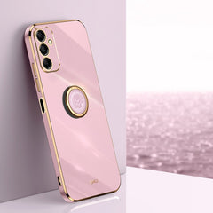 XINLI Straight Edge 6D Electroplate TPU Phone Case with Ring Holder, For Samsung Galaxy A15, For Samsung Galaxy A55, For Samsung Galaxy A35 5G