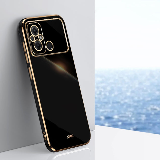 XINLI Straight Edge 6D Electroplate TPU Phone Case, For Xiaomi Poco C55 4G, For Xiaomi Redmi Note 12 5G Global