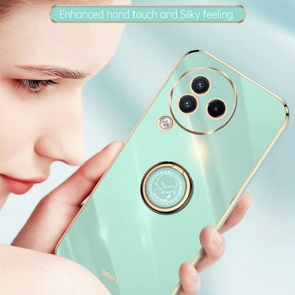 XINLI Straight Edge 6D Electroplate TPU Phone Case with Ring Holder