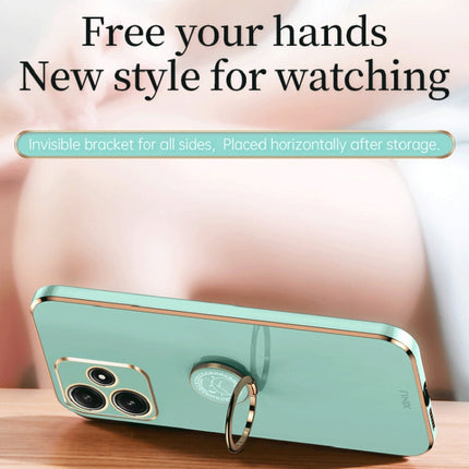 XINLI Straight Edge 6D Electroplate TPU Phone Case with Ring Holder