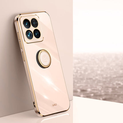 XINLI Straight Edge 6D Electroplate TPU Phone Case with Ring Holder