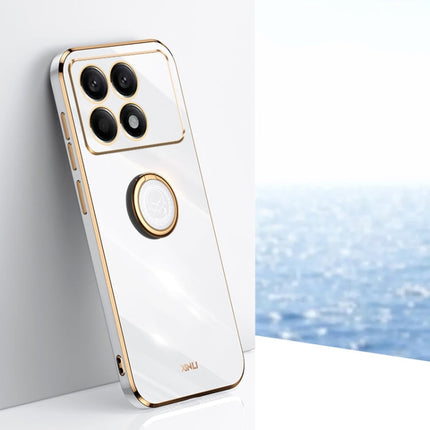 XINLI Straight Edge 6D Electroplate TPU Phone Case with Ring Holder