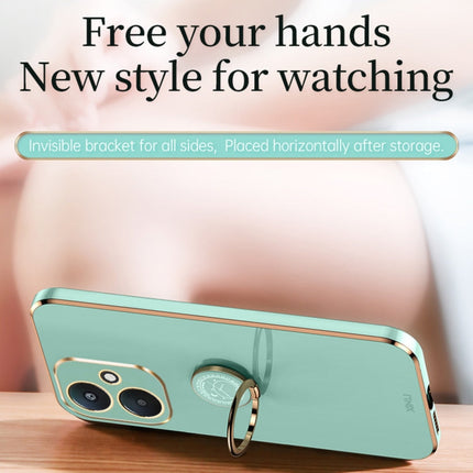 XINLI Straight Edge 6D Electroplate TPU Phone Case with Ring Holder