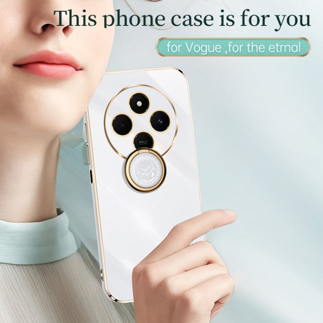 XINLI Straight Edge 6D Electroplate TPU Phone Case with Ring Holder