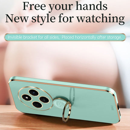 XINLI Straight Edge 6D Electroplate TPU Phone Case with Ring Holder