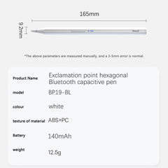 BP19-BL Type-C Universal Magnetic Hexagon Bluetooth Stylus Pen, BP19-BL