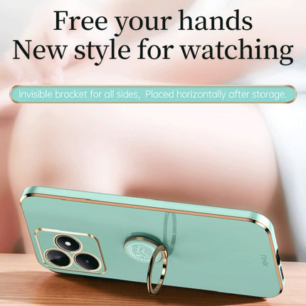 XINLI Straight Edge 6D Electroplate TPU Phone Case with Ring Holder