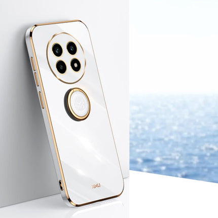 XINLI Straight Edge 6D Electroplate TPU Phone Case with Ring Holder