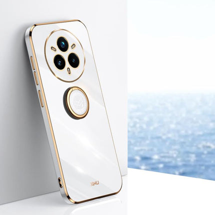 XINLI Straight Edge 6D Electroplate TPU Phone Case with Ring Holder