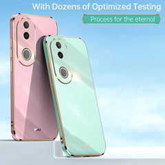 XINLI Straight Edge 6D Electroplate TPU Phone Case, For vivo V50, For vivo Y300 Pro, For vivo X100 Pro 5G