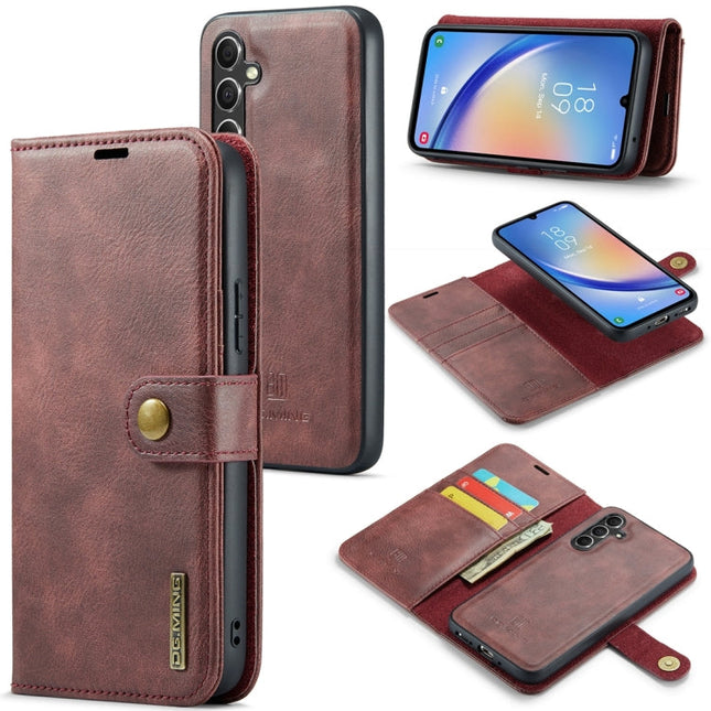 DG.MING Crazy Horse Texture Detachable Magnetic Leather Case