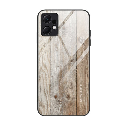 Wood Grain Glass TPU Phone Case, For Xiaomi Redmi Note 12 4G Global, For Xiaomi Redmi Note 12 Turbo
