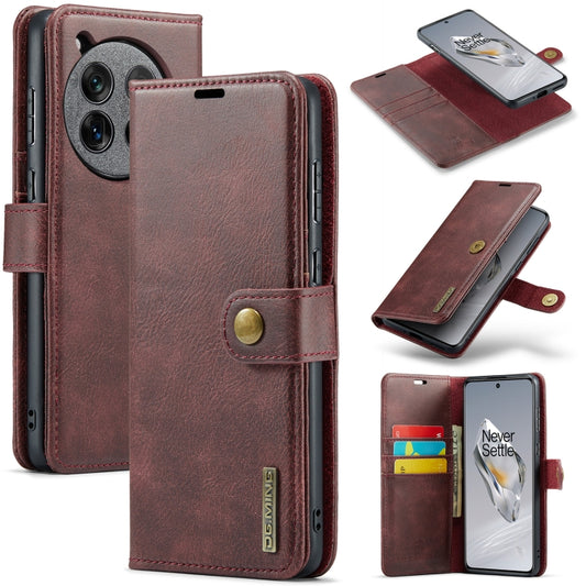 DG.MING Crazy Horse Texture Detachable Magnetic Leather Case, For OnePlus 12, For OnePlus 11