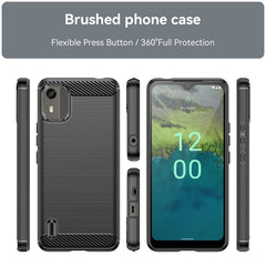 Brushed Texture Carbon Fiber TPU Phone Case, For Nokia C12, For Nokia C12 Pro, For Nokia C12 Plus, For Nokia C22