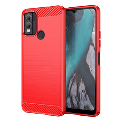 Brushed Texture Carbon Fiber TPU Phone Case, For Nokia C12, For Nokia C12 Pro, For Nokia C12 Plus, For Nokia C22