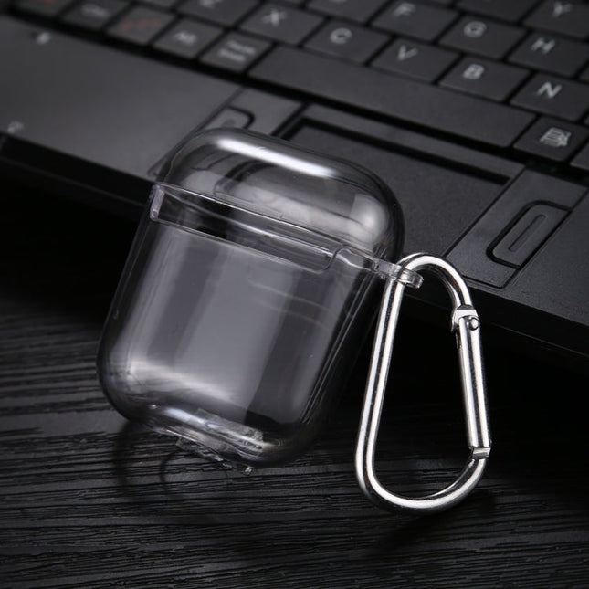 Transparent PC Hard Earphone Protective Case with Hook, For AirPods 1 / 2 with Hook
