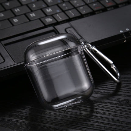 Transparent PC Hard Earphone Protective Case with Hook, For AirPods 1 / 2 with Hook