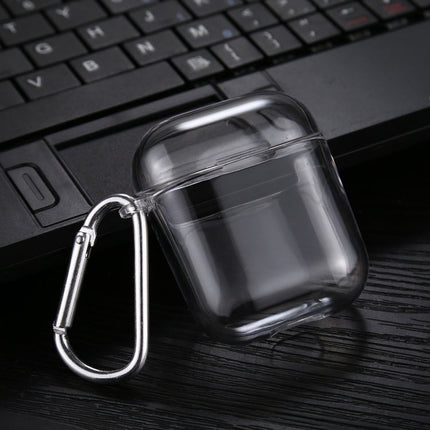 Transparent PC Hard Earphone Protective Case with Hook, For AirPods 1 / 2 with Hook