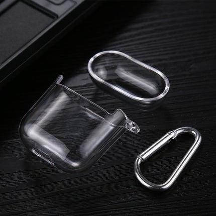 Transparent PC Hard Earphone Protective Case with Hook, For AirPods 1 / 2 with Hook