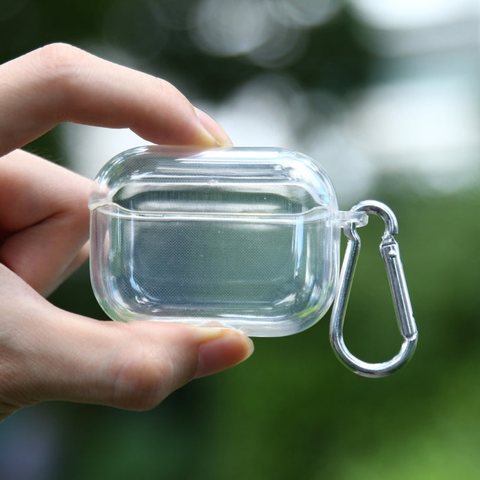 Transparent TPU Soft Earphone Protective Case with Hook, For AirPods Pro TPU