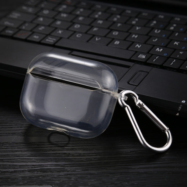 Transparent TPU Soft Earphone Protective Case with Hook, For AirPods Pro TPU