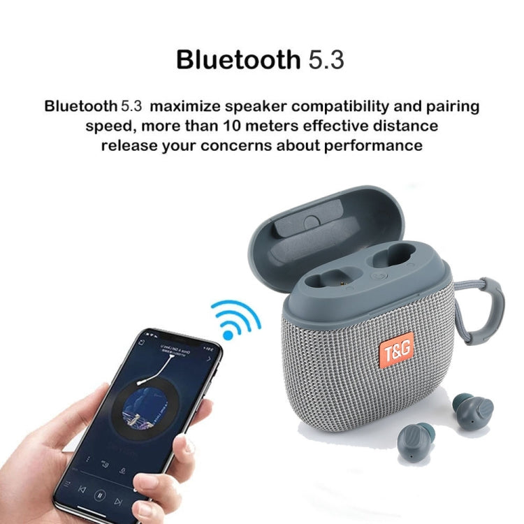 T&G TG809 2 in 1 Portable Outdoor Wireless Speaker & Mini TWS Bluetooth Earbuds, TG809