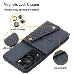 Double Buckle Magnetic PU+TPU Phone Case, For Huawei P60 / P60 Pro