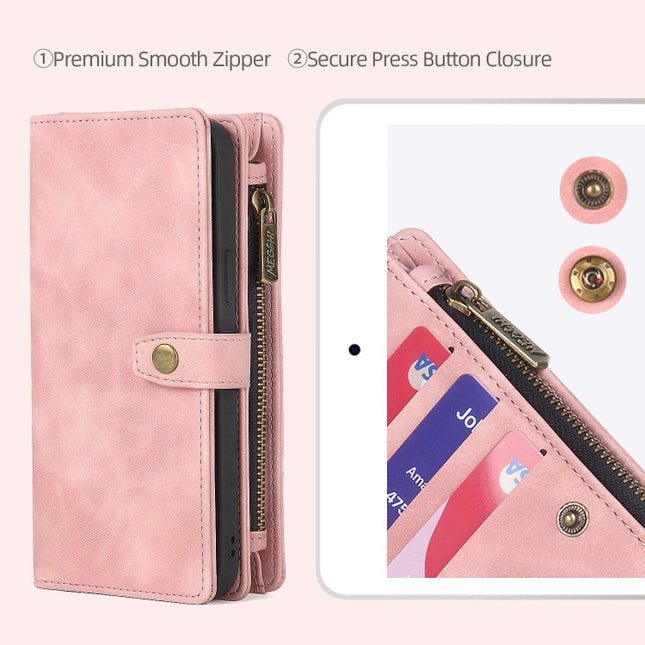 Zipper Wallet Magnetic Detachable Leather Phone Case, For Samsung Galaxy S23 5G, For Samsung Galaxy S23+ 5G, For Samsung Galaxy S23 Ultra 5G, For Samsung Galaxy S22 5G, For Samsung Galaxy S22+ 5G, For Samsung Galaxy S22 Ultra 5G, For Samsung Galaxy S21...