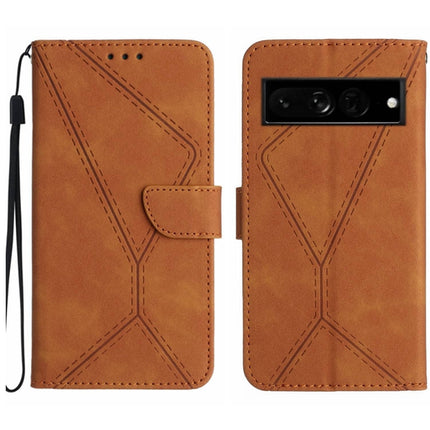 Stitching Embossed Leather Phone Case, For Google Pixel 7, For Google Pixel 7 Pro, For Google Pixel 7a, For Google Pixel 6