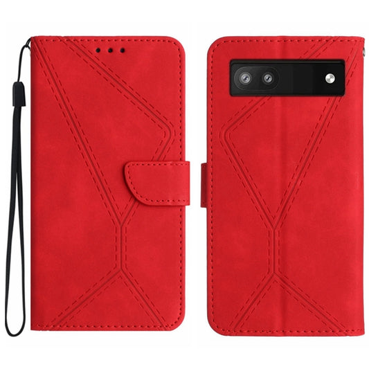 Stitching Embossed Leather Phone Case, For Google Pixel 6a