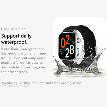 G22 1.85 inch TFT Screen Silicone Band Health Smart Watch, Support Bluetooth Call / Plateau Blood Oxygen / Body Temperature / Arrhythmia / TI Heart Rate Monitoring