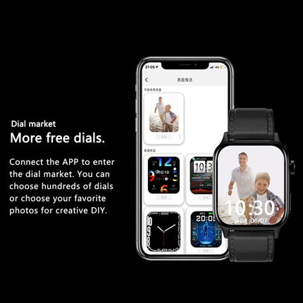 G22 1.85 inch TFT Screen Silicone Band Health Smart Watch, Support Bluetooth Call / Plateau Blood Oxygen / Body Temperature / Arrhythmia / TI Heart Rate Monitoring