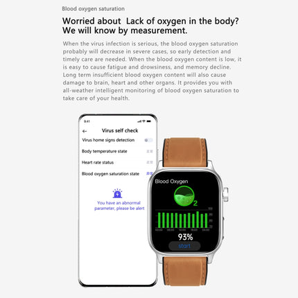 G22 1.85 inch TFT Screen Silicone Band Health Smart Watch, Support Bluetooth Call / Plateau Blood Oxygen / Body Temperature / Arrhythmia / TI Heart Rate Monitoring