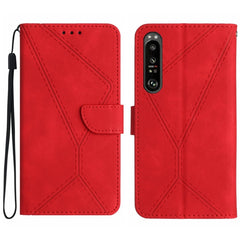 Stitching Embossed Leather Phone Case, For Sony Xperia 1 III, For Sony Xperia 1 IV, For Sony Xperia 1 V, For Sony Xperia 5 III