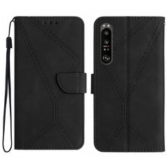 Stitching Embossed Leather Phone Case, For Sony Xperia 1 III, For Sony Xperia 1 IV, For Sony Xperia 1 V, For Sony Xperia 5 III