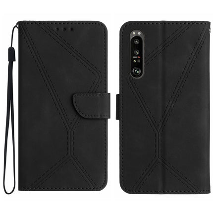 Stitching Embossed Leather Phone Case, For Sony Xperia 1 III, For Sony Xperia 1 IV, For Sony Xperia 1 V, For Sony Xperia 5 III