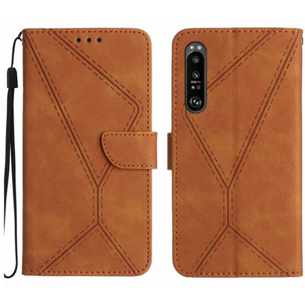 Stitching Embossed Leather Phone Case, For Sony Xperia 5 IV, For Sony Xperia 5 V, For Sony Xperia 10 III, For Sony Xperia 10 IV