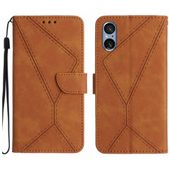 Stitching Embossed Leather Phone Case, For Sony Xperia 5 IV, For Sony Xperia 5 V, For Sony Xperia 10 III, For Sony Xperia 10 IV