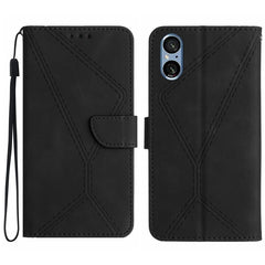 Stitching Embossed Leather Phone Case, For Sony Xperia 5 IV, For Sony Xperia 5 V, For Sony Xperia 10 III, For Sony Xperia 10 IV
